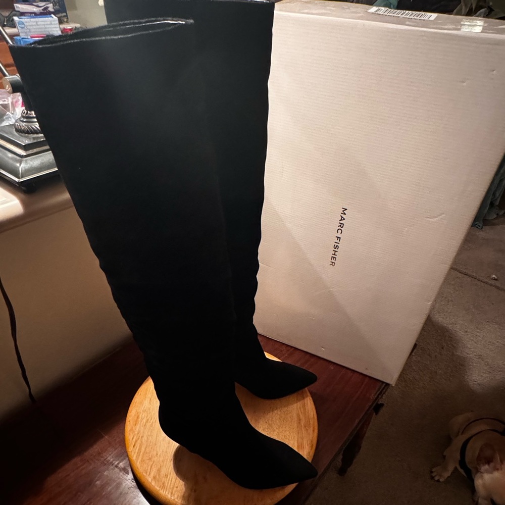 Marc Fisher Paige 2 black suede over the knee boot Size 8.5 M